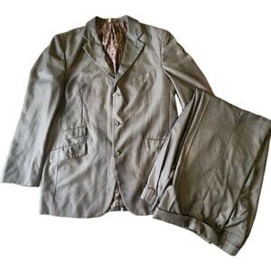 Steve Harvey Prince Suit 46L 38x31 Grey Pinstripe Read Description